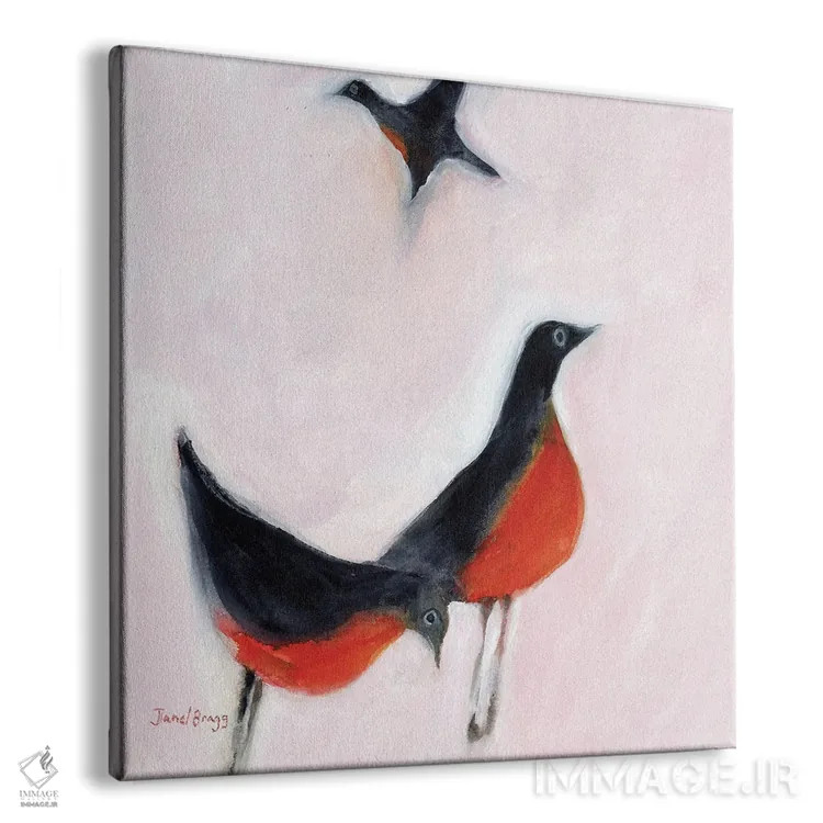 تابلو مینیمال سینه سرخ ها از خاطره اثر جنل براگ - نمای پرسپکتیو محصول