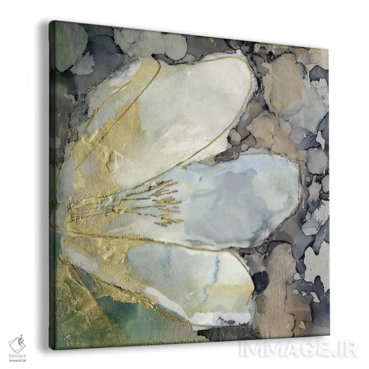 تابلو انتزاعی سوسن انتزاعی II اثر جنیفر گلدبرگر - نمای پرسپکتیو محصول