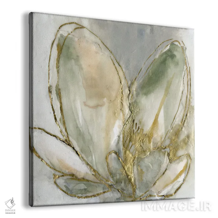 تابلو انتزاعی طلای شکوفا I اثر جنیفر گلدبرگر - نمای پرسپکتیو محصول