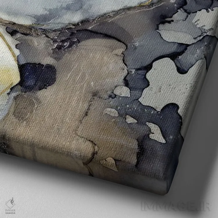 تابلو انتزاعی سوسن انتزاعی II اثر جنیفر گلدبرگر - نمای نزدیک بافت بوم