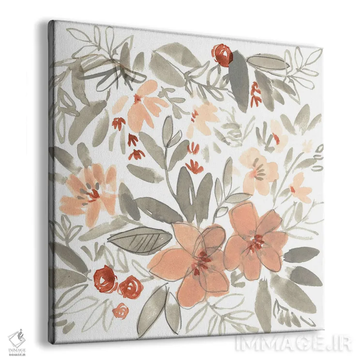 تابلو مدرن شکوفه های هلو و زنگ زده II اثر جنیفر گلدبرگر - نمای پرسپکتیو محصول