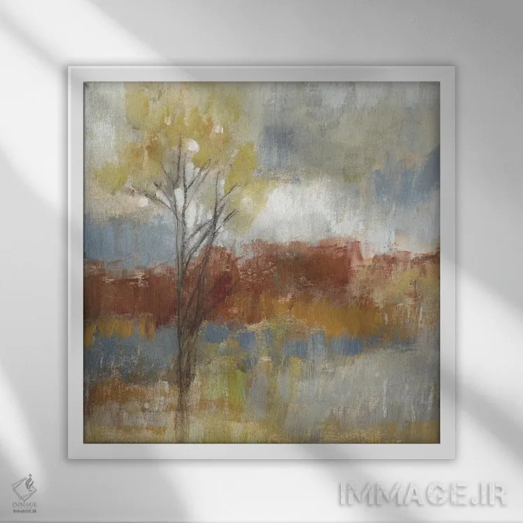 تابلو دکوراتیو مزرعه ی آخرایی یک اثر جنیفر گلدبرگر - نمای قابدار سفید