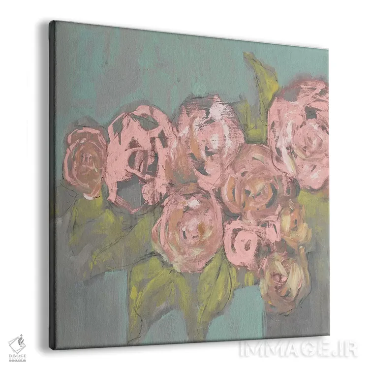 تابلو مدرن گل های صورتی ملایم I اثر جنیفر گلدبرگر - نمای پرسپکتیو محصول