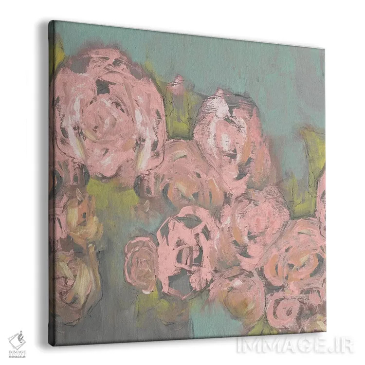 تابلو مدرن گل های صورتی ملایم II اثر جنیفر گلدبرگر - نمای پرسپکتیو محصول