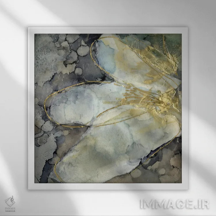 تابلو انتزاعی سوسن انتزاعی I اثر جنیفر گلدبرگر - نمای قابدار سفید