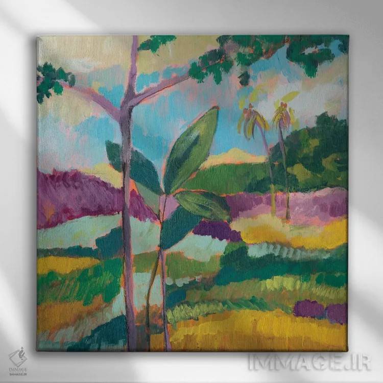 تابلو دکوراتیو ستایش گوگن III اثر جنیفر گلدبرگر - نمای روبهرو روی دیوار