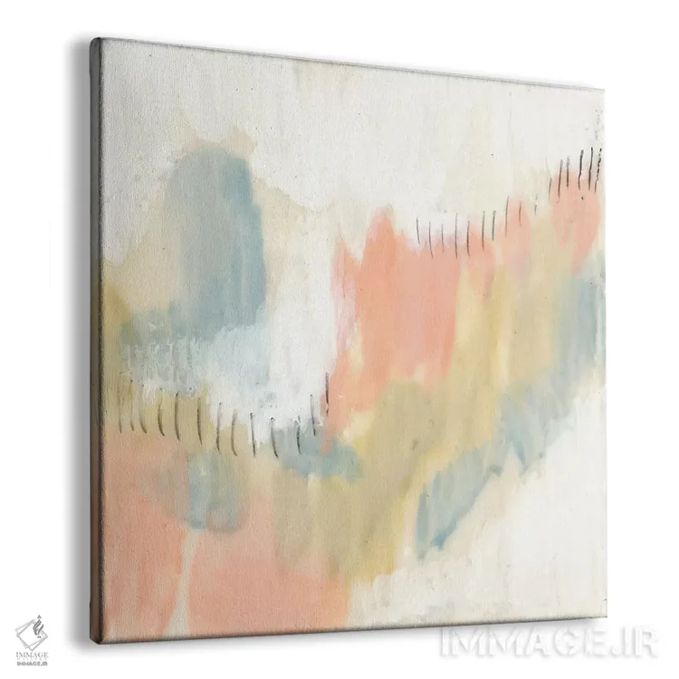 تابلو انتزاعی پاستل های دوخته شده I اثر جنیفر گلدبرگر - نمای پرسپکتیو محصول
