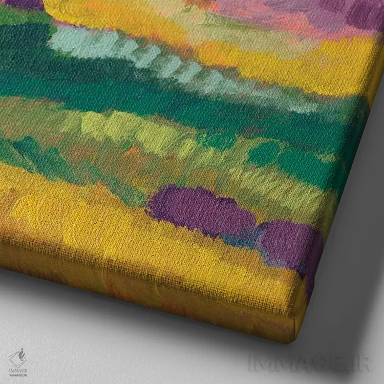 تابلو دکوراتیو ستایش گوگن III اثر جنیفر گلدبرگر - نمای نزدیک بافت بوم