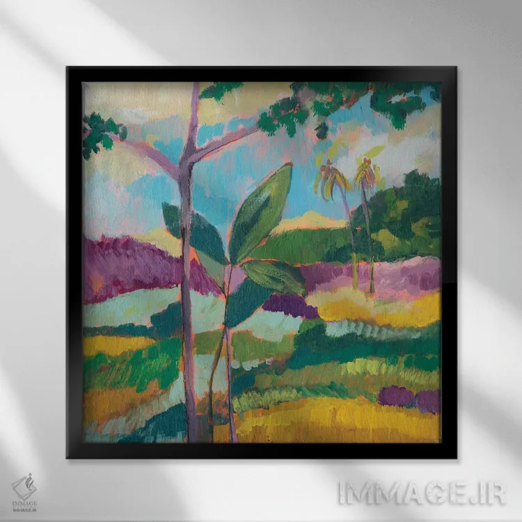 تابلو دکوراتیو ستایش گوگن III اثر جنیفر گلدبرگر - نمای قابدار مشکی