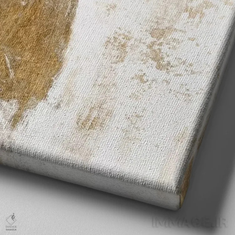 تابلو دکوراتیو حواصیل طلایی II اثر جنیفر گلدبرگر - نمای نزدیک بافت بوم