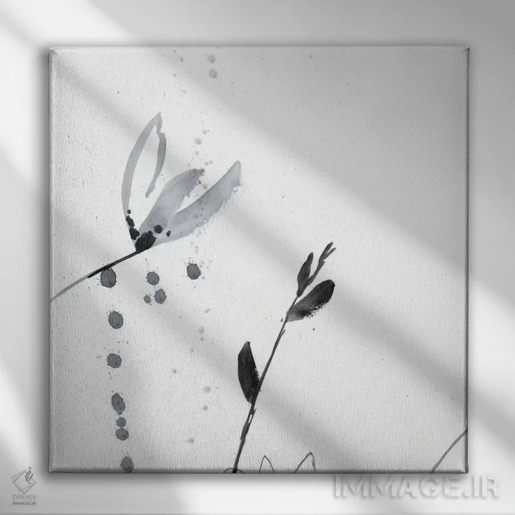 تابلو دکوراتیو پاشش گل های صورتی ملایم II اثر جنیفر گلدبرگر - نمای روبهرو روی دیوار