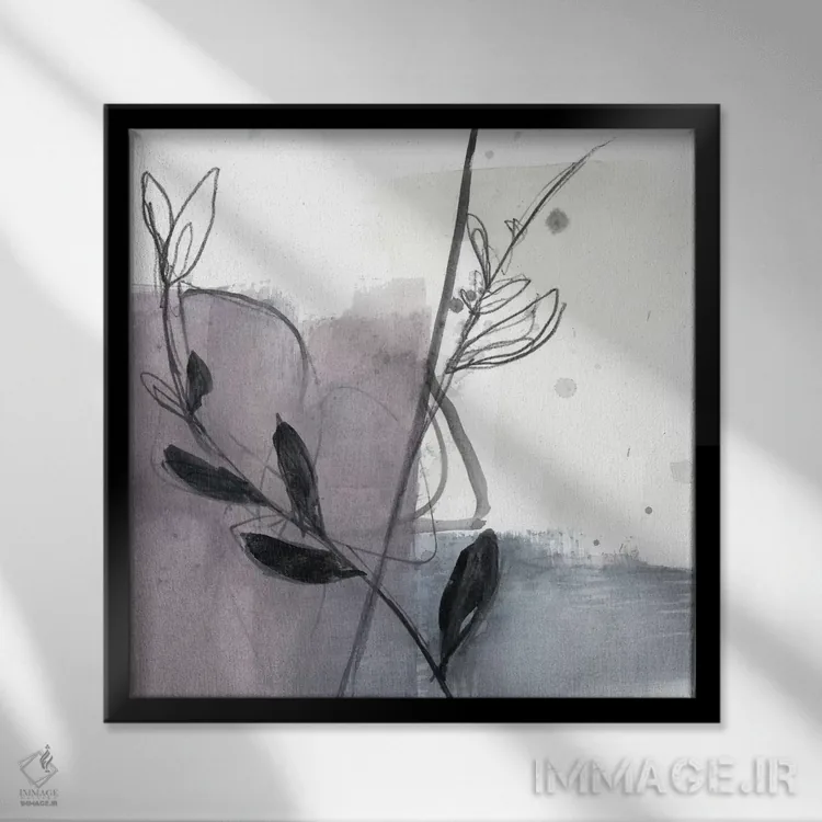 تابلو دکوراتیو پاشش گل های صورتی ملایم VII اثر جنیفر گلدبرگر - نمای قابدار مشکی