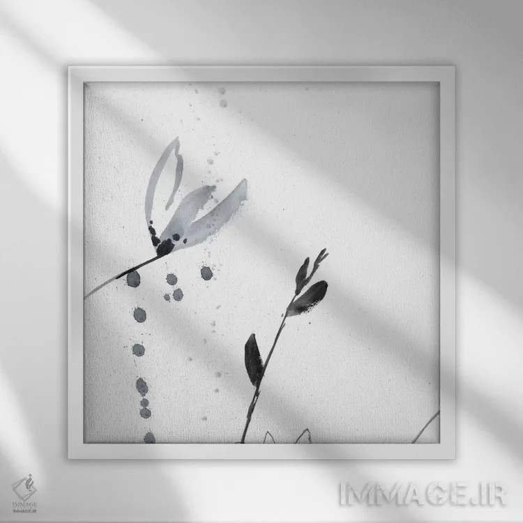 تابلو دکوراتیو پاشش گل های صورتی ملایم II اثر جنیفر گلدبرگر - نمای قابدار سفید