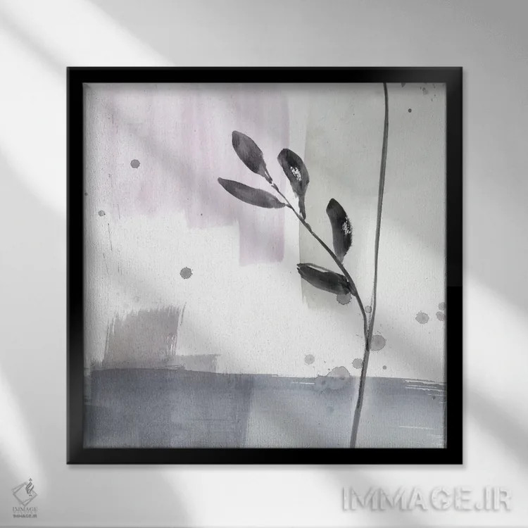 تابلو دکوراتیو پاشش گل های صورتی ملایم VIII اثر جنیفر گلدبرگر - نمای قابدار مشکی