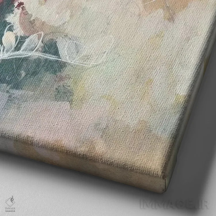 تابلو انتزاعی مزرعه خیال انگیز I اثر جنیفر گلدبرگر - نمای نزدیک بافت بوم