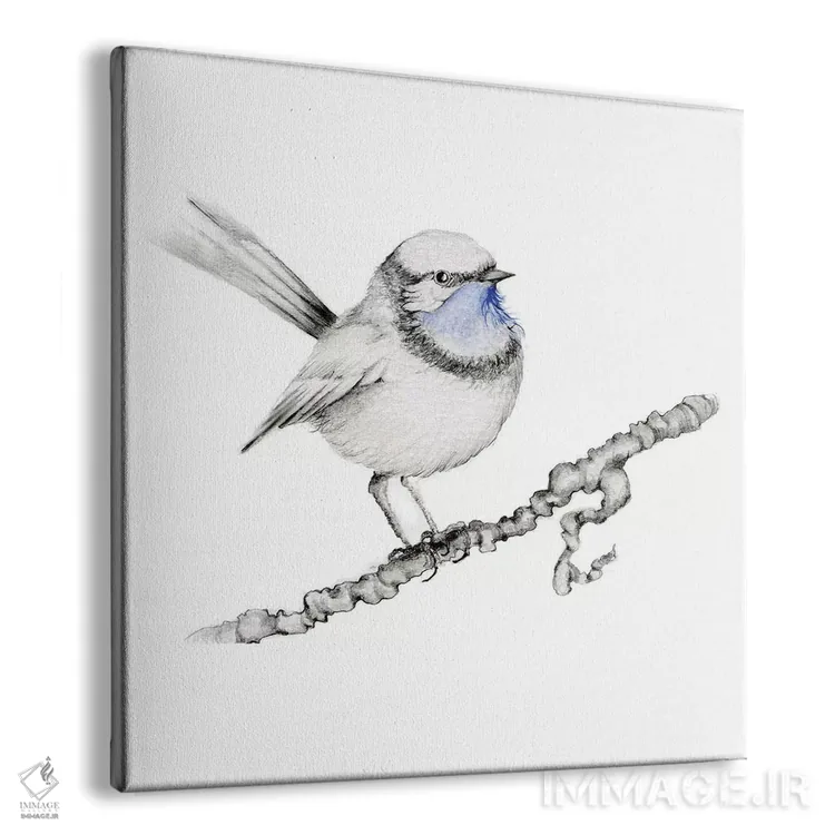 تابلو دکوراتیو پرنده آبی سلطنتی اثر جوانا هابر - نمای پرسپکتیو محصول