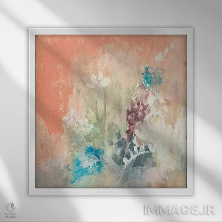 تابلو انتزاعی مزرعه خیال انگیز I اثر جنیفر گلدبرگر - نمای قابدار سفید