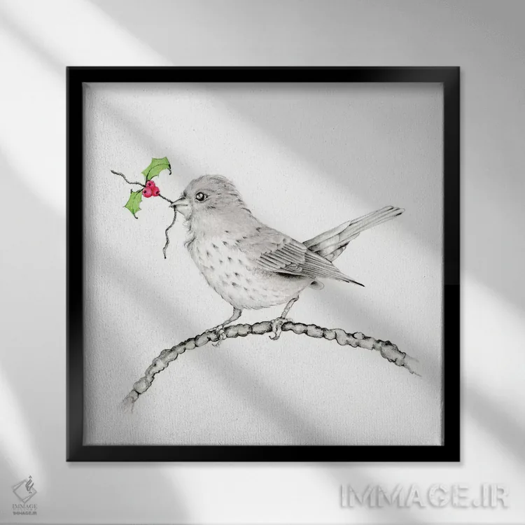 تابلو دکوراتیو توت مقدس اثر جوانا هابر - نمای قابدار مشکی