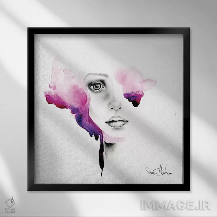 تابلو دکوراتیو میل به پنهان بودن اثر جوانا هابر - نمای قابدار مشکی