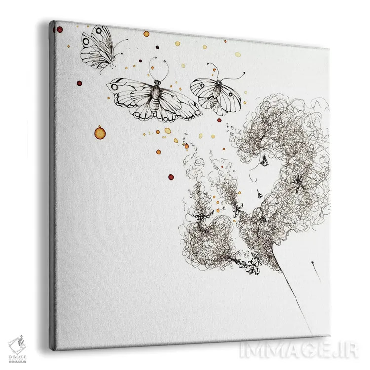 تابلو دکوراتیو بوسه های پروانه ای اثر جوانا هابر - نمای پرسپکتیو محصول