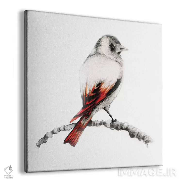 تابلو دکوراتیو پرنده قهوه ای اثر جوانا هابر - نمای پرسپکتیو محصول