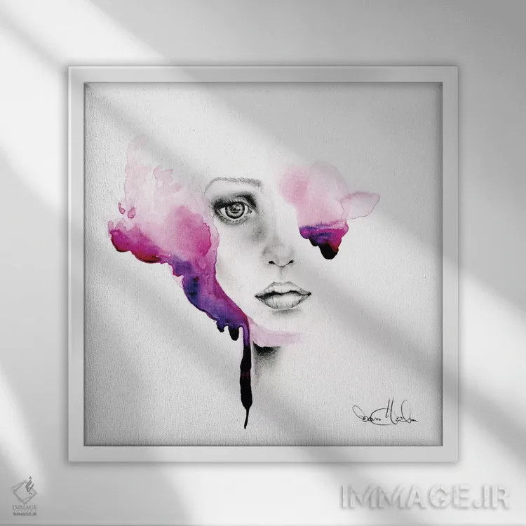 تابلو دکوراتیو میل به پنهان بودن اثر جوانا هابر - نمای قابدار سفید