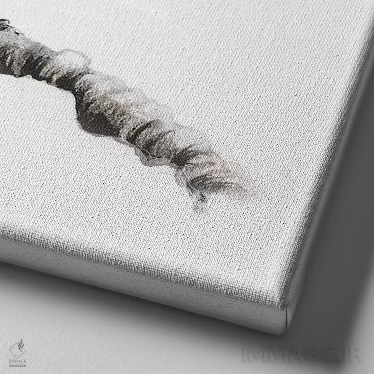 تابلو دکوراتیو پرنده قهوه ای اثر جوانا هابر - نمای نزدیک بافت بوم