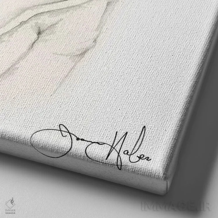 تابلو دکوراتیو بدون عنوان VI اثر جوانا هابر - نمای نزدیک بافت بوم