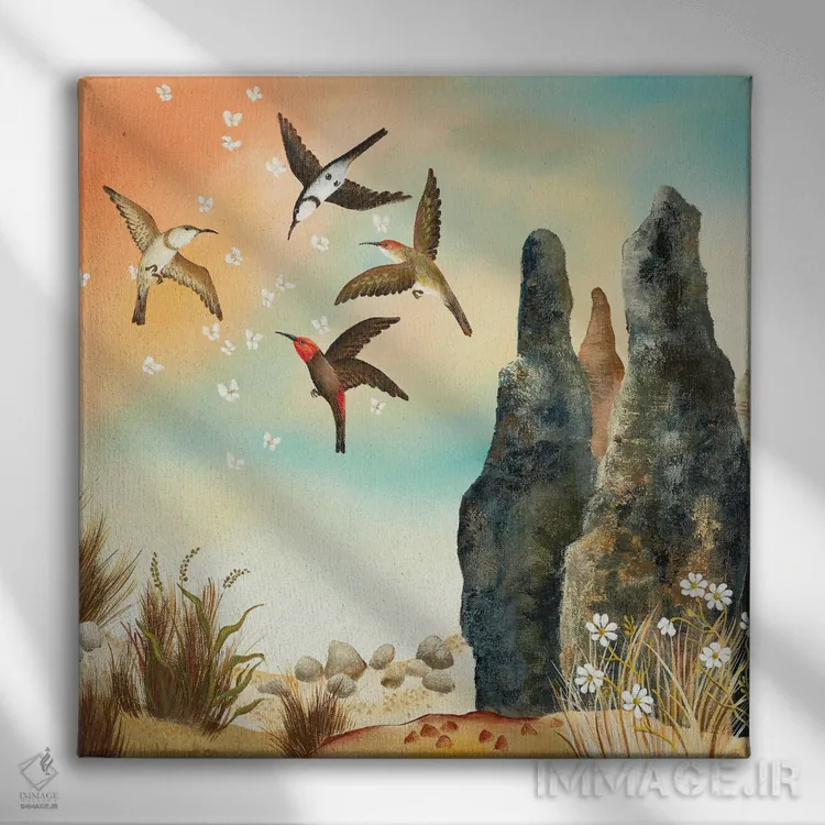 تابلو دکوراتیو رقص در غروب اثر یوهانا هیلدبرانت - نمای روبهرو روی دیوار