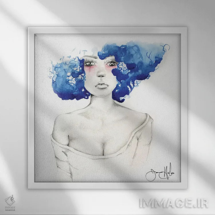 تابلو دکوراتیو بدون عنوان VI اثر جوانا هابر - نمای قابدار سفید