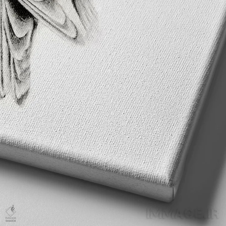 تابلو دکوراتیو پرنده قرمز اثر جوانا هابر - نمای نزدیک بافت بوم