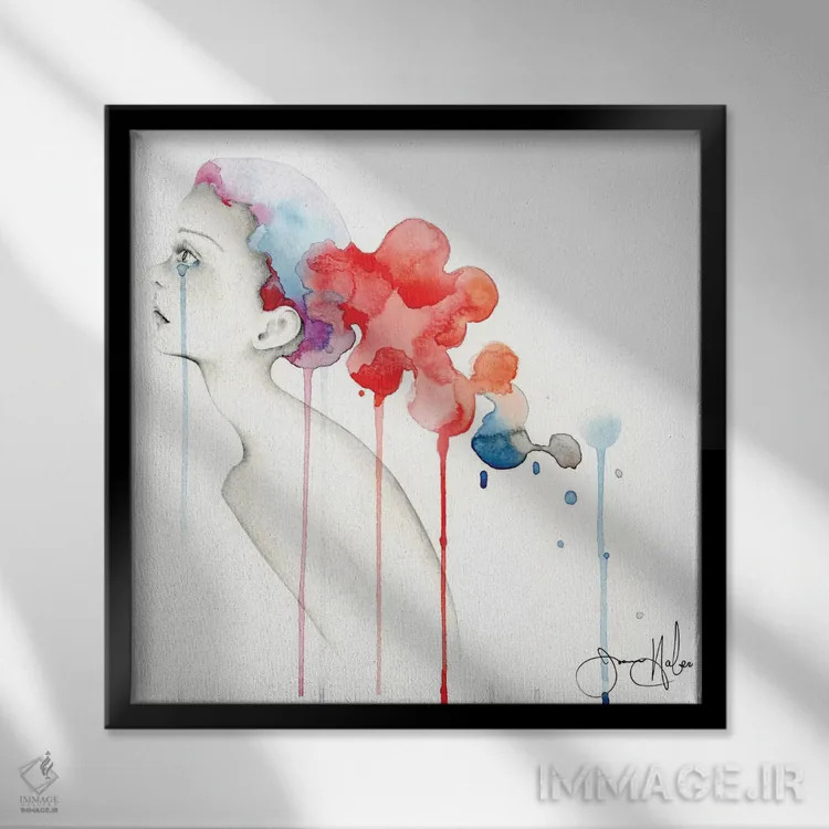 تابلو دکوراتیو بدون عنوان I اثر جوانا هابر - نمای قابدار مشکی