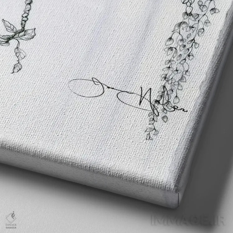 تابلو دکوراتیو فنچ رز اثر جوانا هابر - نمای نزدیک بافت بوم