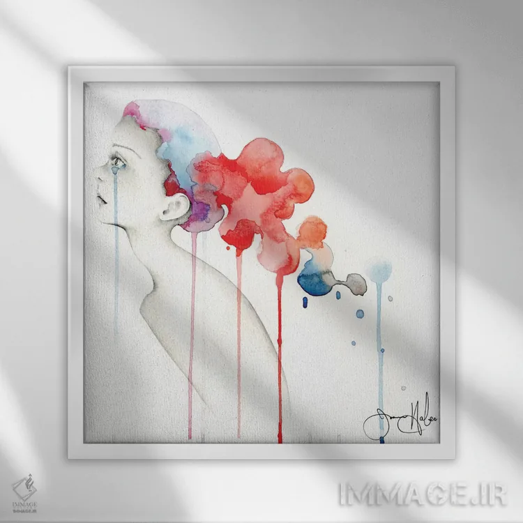 تابلو دکوراتیو بدون عنوان I اثر جوانا هابر - نمای قابدار سفید