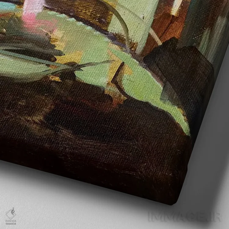 تابلو دکوراتیو گیاه گل زنگوله ای هیمالیایی اثر جانی مورانت - نمای نزدیک بافت بوم