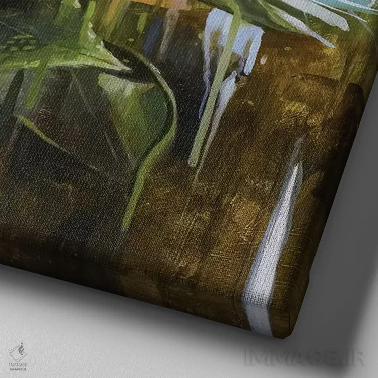 تابلو دکوراتیو پیچ امین الدوله اثر جانی مورانت - نمای نزدیک بافت بوم