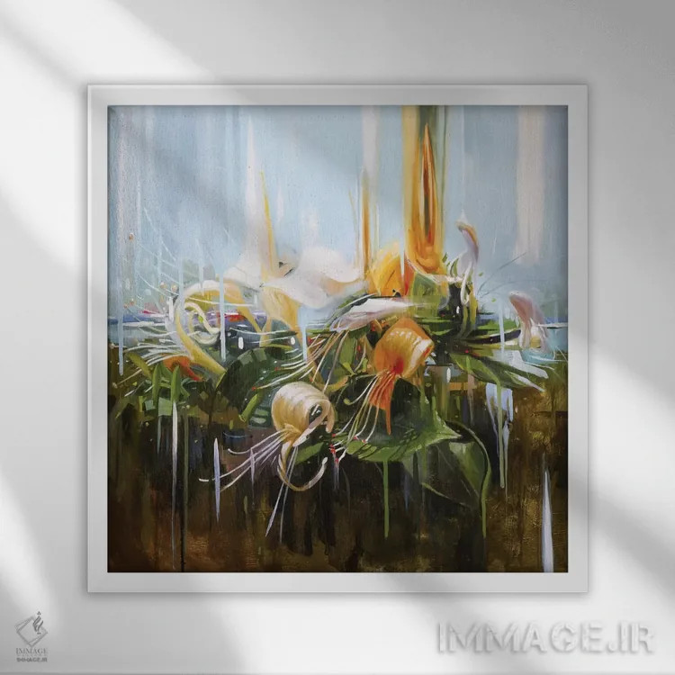 تابلو دکوراتیو پیچ امین الدوله اثر جانی مورانت - نمای قابدار سفید