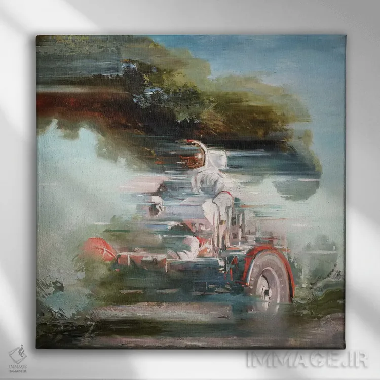 تابلو دکوراتیو خودروی ماه نورد اثر جانی مورانت - نمای روبهرو روی دیوار