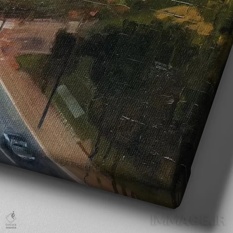 تابلو دکوراتیو مشرف به همپستد اثر جانی مورانت - نمای نزدیک بافت بوم