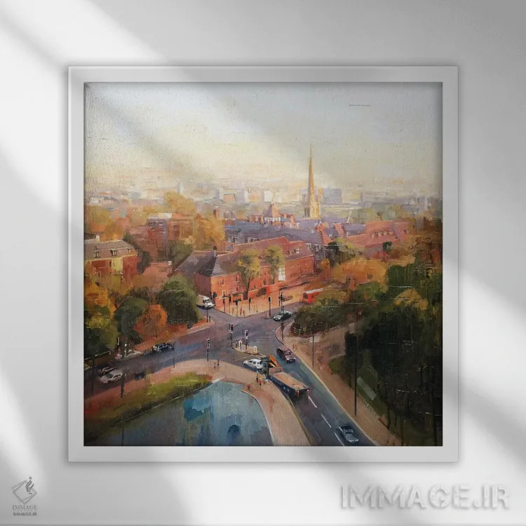 تابلو دکوراتیو مشرف به همپستد اثر جانی مورانت - نمای قابدار سفید