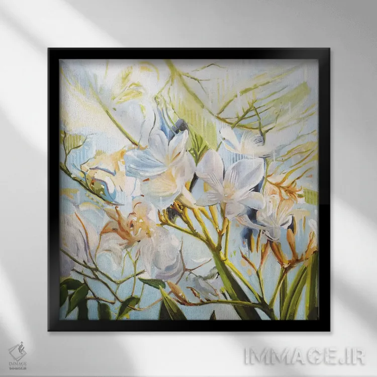 تابلو دکوراتیو گل های وحشی اثر جانی مورانت - نمای قابدار مشکی