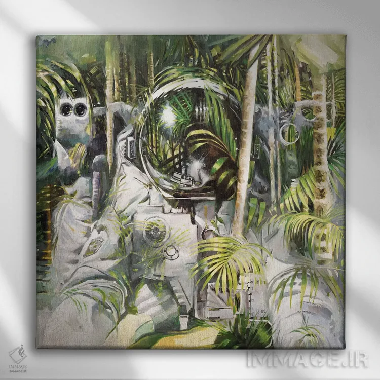 تابلو دکوراتیو جنگل بامبو اثر جانی مورانت - نمای روبهرو روی دیوار