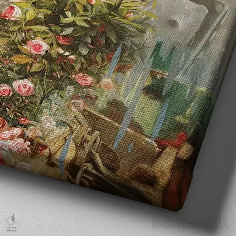 تابلو دکوراتیو بهشتی نو اثر جانی مورانت - نمای نزدیک بافت بوم