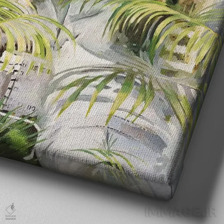 تابلو دکوراتیو جنگل بامبو اثر جانی مورانت - نمای نزدیک بافت بوم