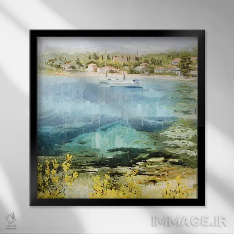 تابلو دکوراتیو آب زلال اثر جانی مورانت - نمای قابدار مشکی