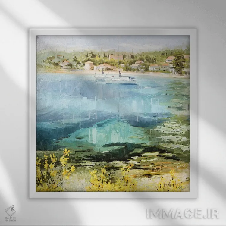 تابلو دکوراتیو آب زلال اثر جانی مورانت - نمای قابدار سفید