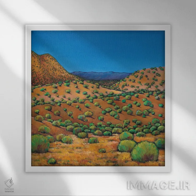 تابلو دکوراتیو عصر صحرا اثر جاناتان هریس - نمای قابدار سفید