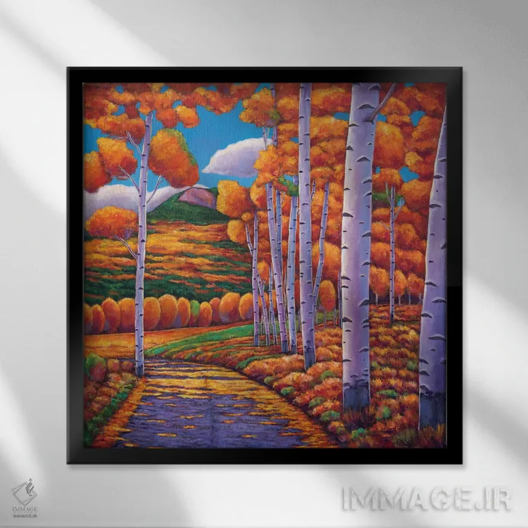 تابلو دکوراتیو حومه اکتبر اثر جاناتان هریس - نمای قابدار مشکی