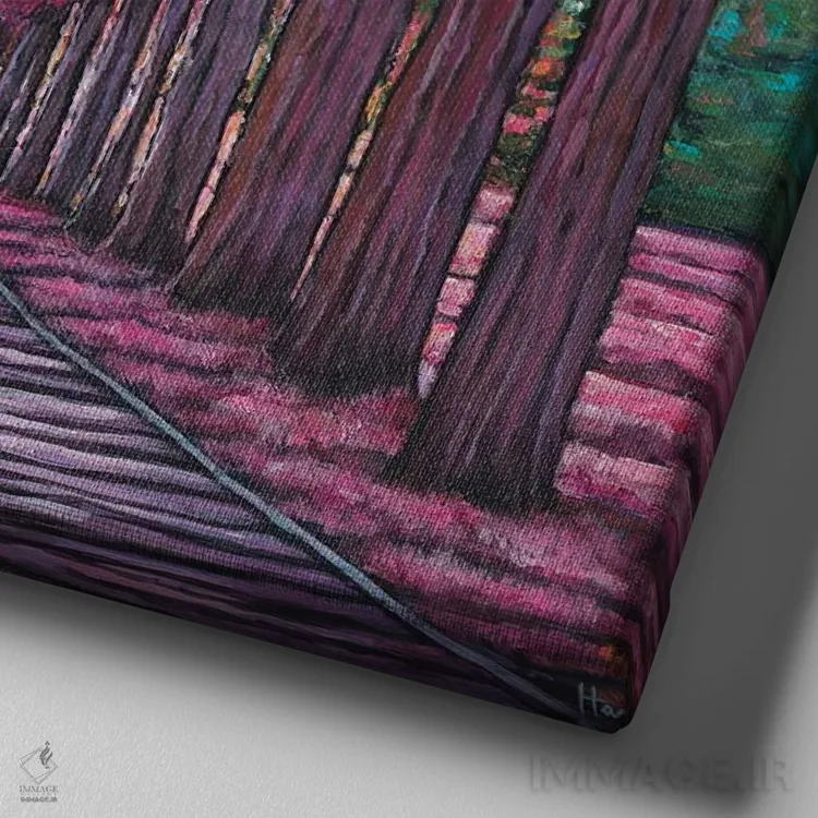 تابلو دکوراتیو خیابان زمرد اثر جاناتان هریس - نمای نزدیک بافت بوم