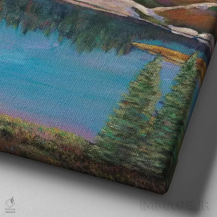 تابلو دکوراتیو سرزمین انعکاس ها اثر جاناتان هریس - نمای نزدیک بافت بوم